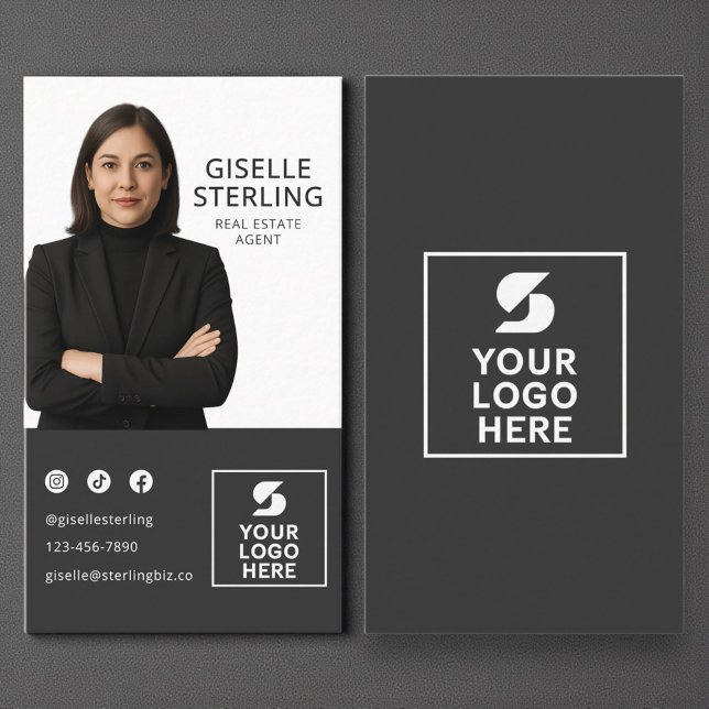 Modern Photo Logo Real Estate Agent  Business Card (Creator Uploaded)