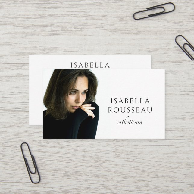 Modern Photo Makeup Artist Skincare Business Card (Front/Back In Situ)
