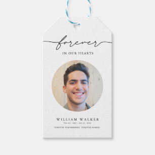 Modern Photo Memorial Funeral Favor Tags