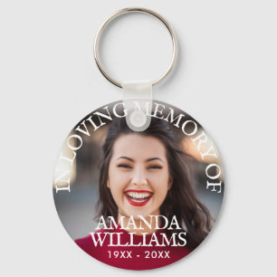 Modern Photo Memorial Keepsakes in Loving Memory Keychain