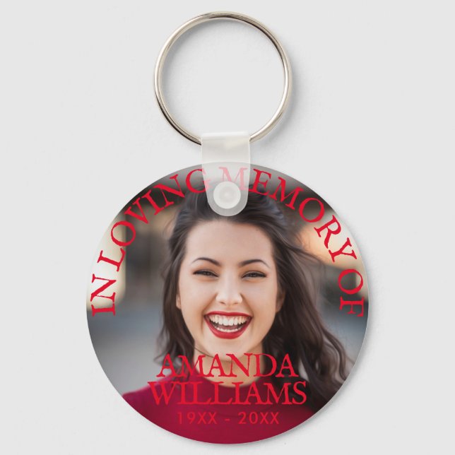 Modern Photo Memorial Keepsakes in Loving Memory Keychain (Front)