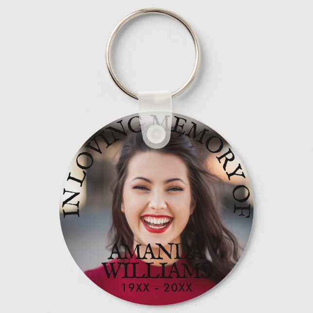 Modern Photo Memorial Keepsakes in Loving Memory Keychain (Front)