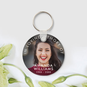 Modern Photo Memorial Keepsakes in Loving Memory Keychain