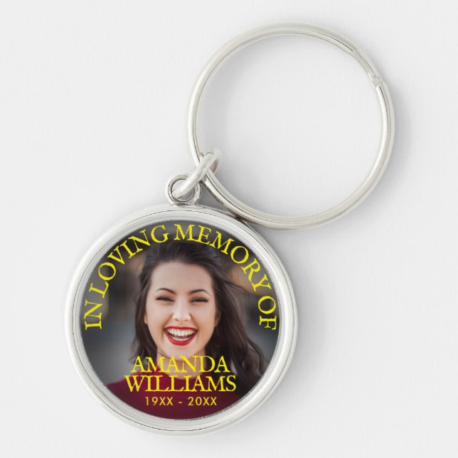 Modern Photo Memorial Keepsakes in Loving Memory Keychain (Front)