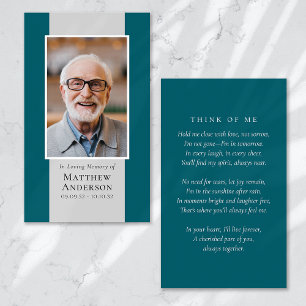 Modern Photo Memorial Prayer Card
