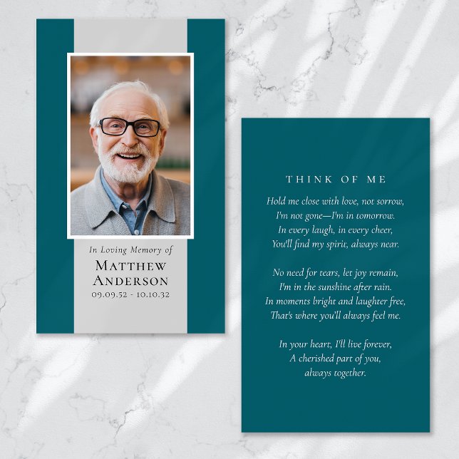Modern Photo Memorial Prayer Card (Creator Uploaded)