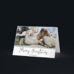 Modern Photo Merry Christmas Folded Card<br><div class="desc">Modern Photo Merry Christmas Folded Card 

Modern Christmas photo card featuring one family photo and a modern calligraphy Christmas greeting.  This Christmas photo folded card is a sweet way to send your Christmas greeting to friends and family for the Christmas season.</div>