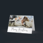 Modern Photo Merry Christmas Folded Card<br><div class="desc">Modern Photo Merry Christmas Folded Card 

Modern Christmas photo card featuring one family photo and a modern calligraphy Christmas greeting.  This Christmas photo folded card is a sweet way to send your Christmas greeting to friends and family for the Christmas season.</div>