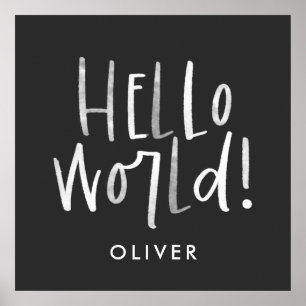 Modern photo monogram family black and white  poster