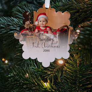 Modern Photo My First Christmas Ornament Card