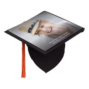 Modern Photo Name & Graduation Year Cap Topper
