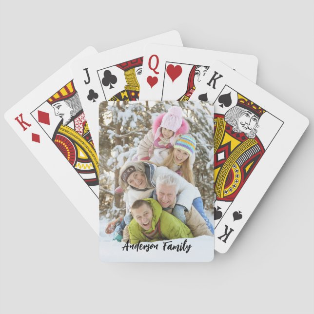 Modern Photo Name  Playing Cards (Back)