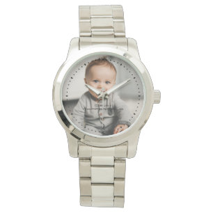 Modern Photo Name Silver Watch