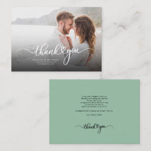 Modern Photo Newlyweds Thank You Card