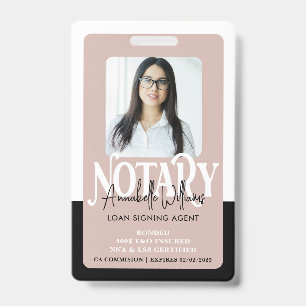 Modern Photo Notary Public Badge