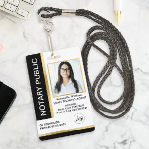 Modern Photo Notary Public Badge