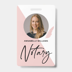 Modern Photo Notary Signing Agent  Badge