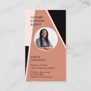 Modern Photo Notary Signing Agent Business Card