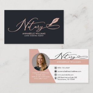 Modern Photo Notary Signing Agent Business Card