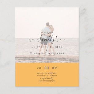 Modern Photo Overlay ENGAGEMENT Party Announcement Flyer