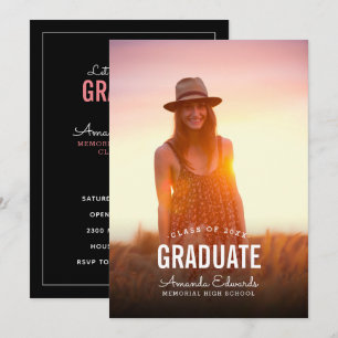 Modern Photo Overlay Graduation Party Invitation