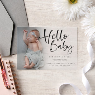 Modern Photo Overlay Script Birth Announcement 
