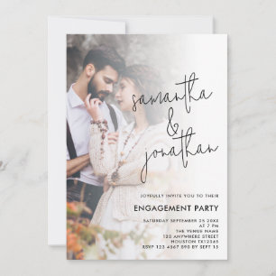 Modern Photo Overlay Script Engagement Invitation