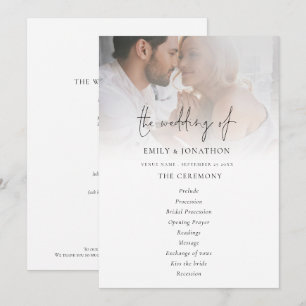 Modern Photo Overlay Script Wedding Program