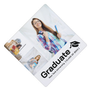 Modern photo overlay simple graduation cap topper