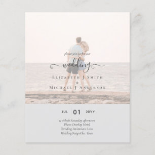 Modern PHOTO OVERLAY TEXT Wedding Budget Flyer