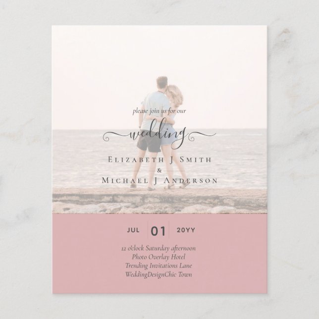 Modern PHOTO OVERLAY TEXT Wedding Budget Flyer (Front)