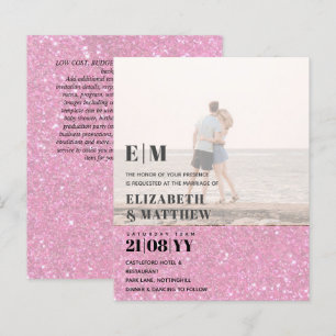 Modern Photo Overlay Text Wedding Invite Elegant
