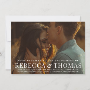 Modern photo overlay wedding engagement party card