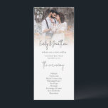 Modern Photo Overlay Wedding Program<br><div class="desc">Printable digital download or printed Elegant Photo Overlay Script Wedding Program. Contemporary elegance with your photo to the top edge behind a graduated tint layer with the text partially overlaid on top. Simply replace the sample image with your own and easily personalise the words to your own details.</div>