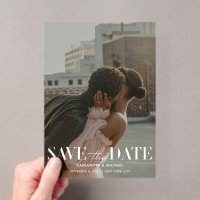Modern Photo Overlay Wedding Save the Date Clear