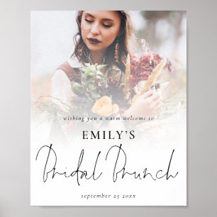 Modern Photo Overlay Welcome Bridal Brunch Poster