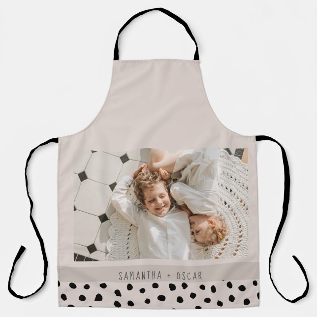 Modern Photo Pastel Personalized Name Gift Apron (Front)