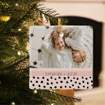 Modern Photo Pastel Personalized Name Gift Ceramic Ornament<br><div class="desc">Modern Photo Pastel Personalized Name Gift</div>