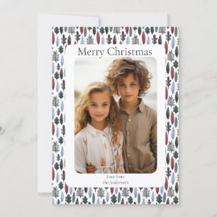 Modern photo patterned christmas card