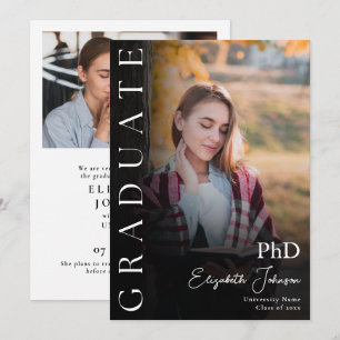 Modern Photo PhD Degree Graduation Announcement