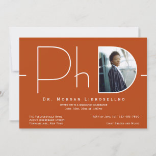Modern Photo PhD Graduation Invitation