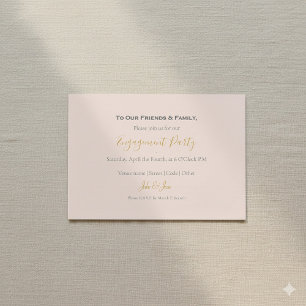 Modern photo pink engagement party invitation