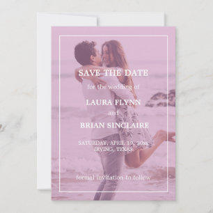 Modern Photo Pink Filter Wedding Save The Date