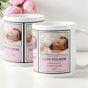 Modern Photo Pink Personalized Baby Mothers Day Coffee Mug