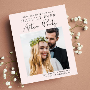 Modern Photo Pink Wedding Reception Save The Date