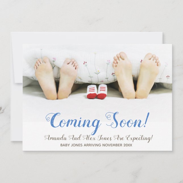 Modern Photo Pregnancy Coming Soon Announcement (Front)