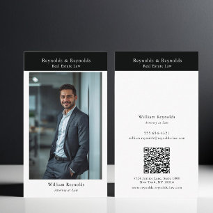 Modern Photo Professional Law Firm QR Code Business Card