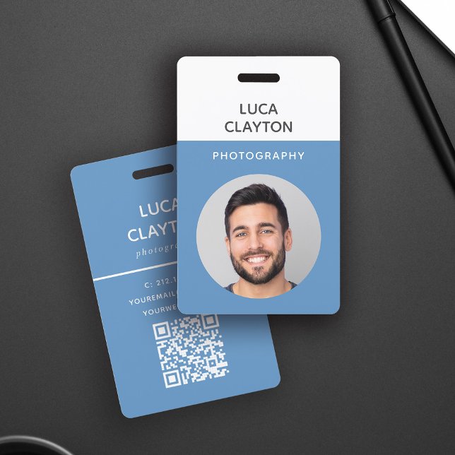 Modern Photo Professional QR code Logo Name Badge (Creator Uploaded)