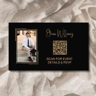Modern Photo QR Code Graduation Details Card