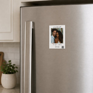 Modern Photo QR Code Save the Date Magnet